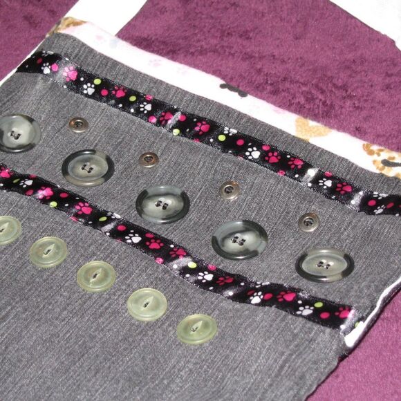 Cat Lover Black Denim Shoulder Bag Zip close UNIQUE - Picture 7 of 9